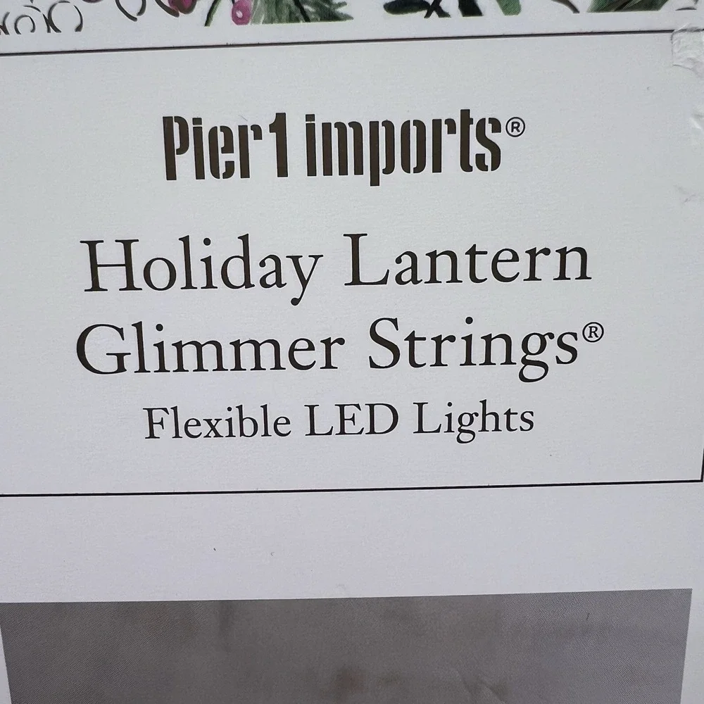 Pier 1 Imports Christmas 10' LED Holiday Lantern Glimmer String 15 Lights Timer